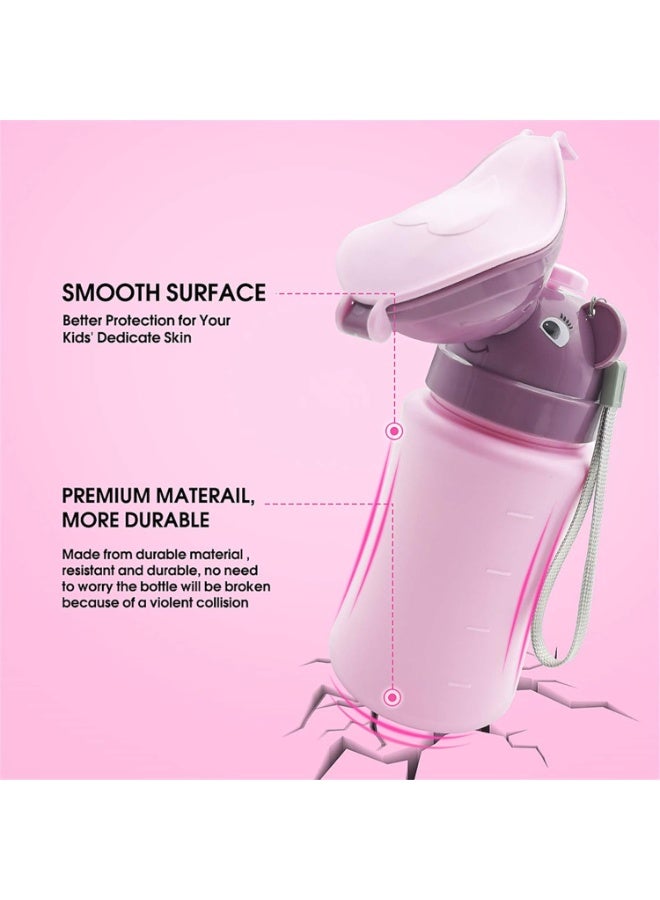 Travel Potty, Portable Elephant Leakproof Potty Urinal Emergency Toilet Pee Bottle Cup Jar for Toddlers Kids  and Potty Pee Training for Outdoor Car Travel Road Trip Camping Park Beach(Pink) ﻿ - Image 4